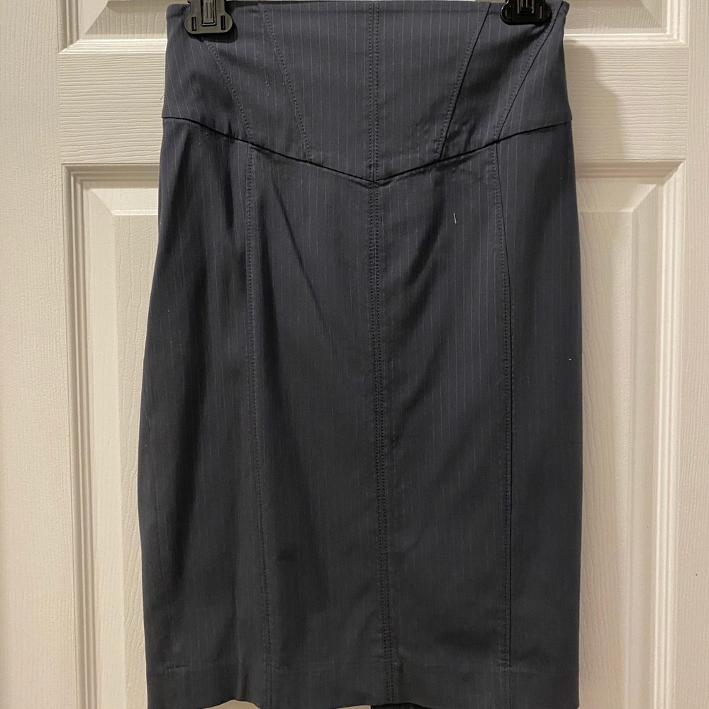 Express navy pinstripe pencil skirt size 2